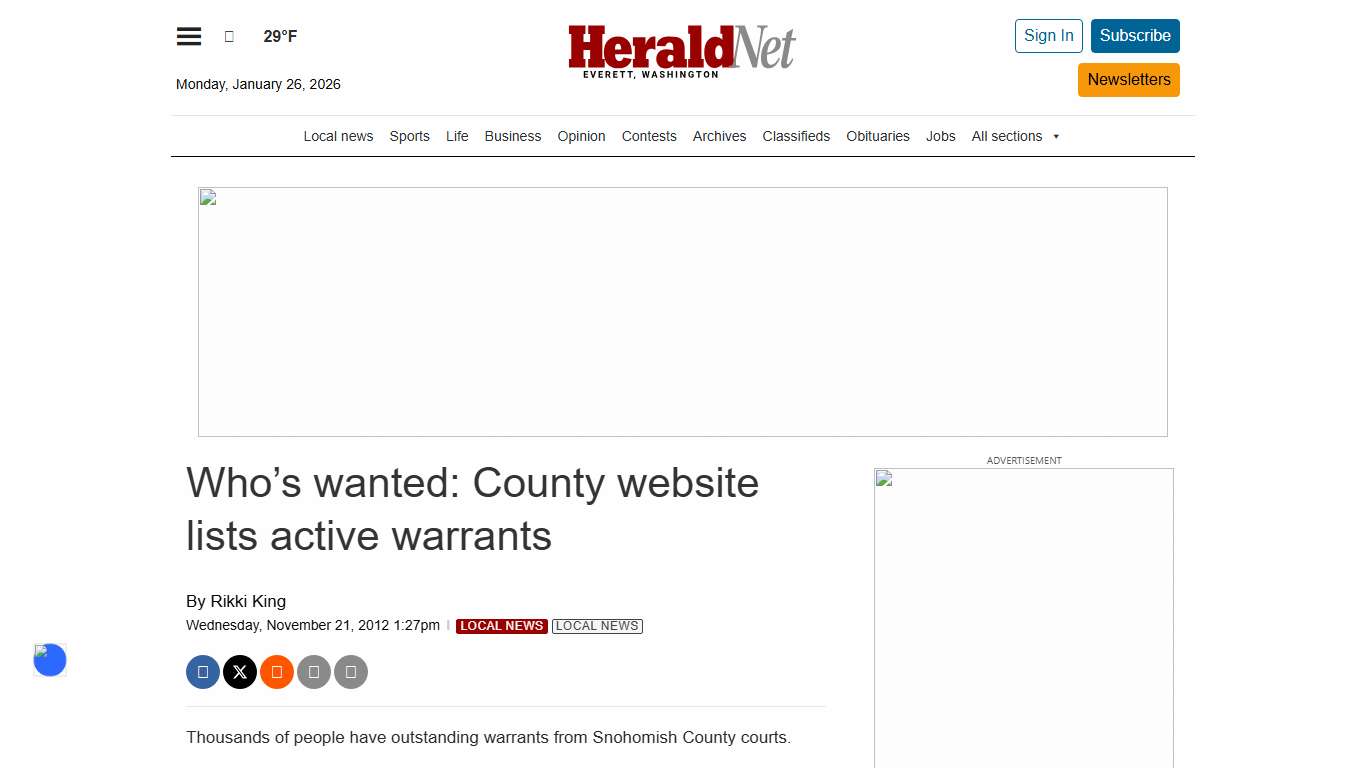 Who’s wanted: County website lists active warrants HeraldNet.com